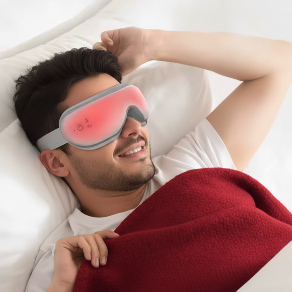 Heated Eye Massager Mask with Music – Smart Eye Massager with Customizable Settings and Portable Design Align Body Relief