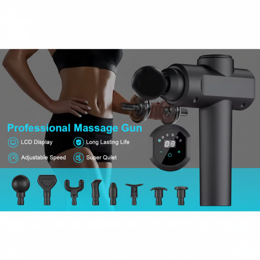 MAX PRO Massage Gun – Powerful, Portable with 6 Heads and Adjustable Speed Align Body Relief
