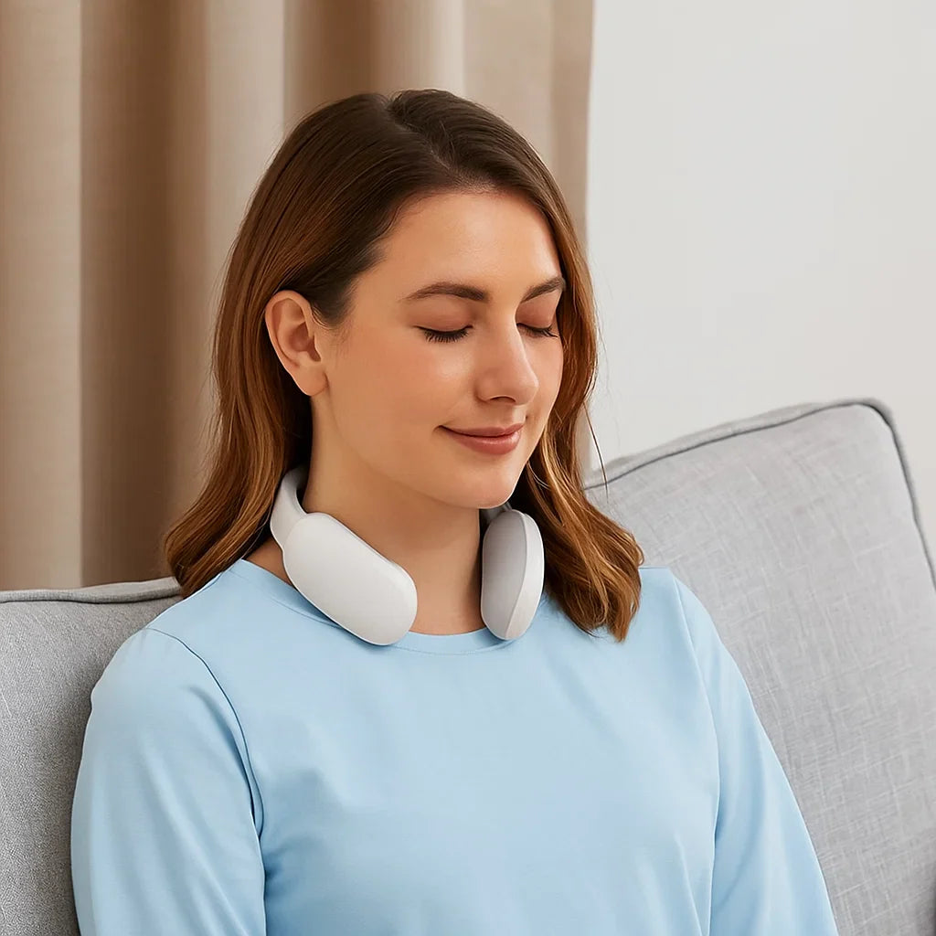 Electric Neck Massager – 15 Intensity Levels, 3 Modes, Rechargeable with Remote Control Align Body Relief