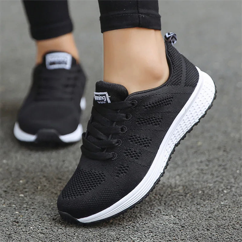 White Sneakers for Women – Breathable Mesh Casual Sneakers, Lightweight Vulcanized Gym Shoes 0