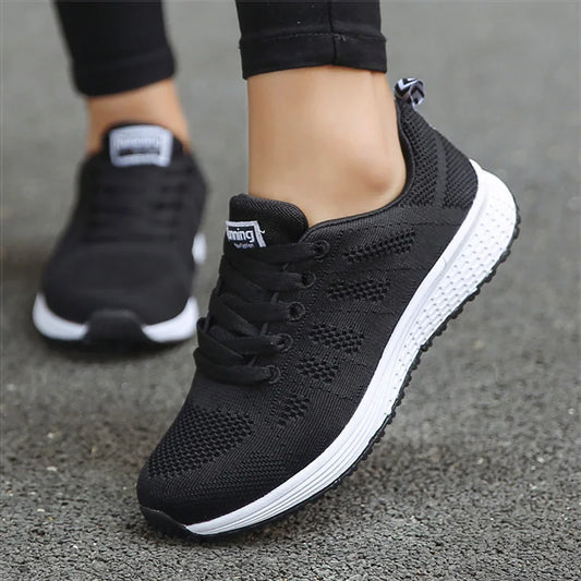 White Sneakers for Women – Breathable Mesh Casual Sneakers, Lightweight Vulcanized Gym Shoes 0