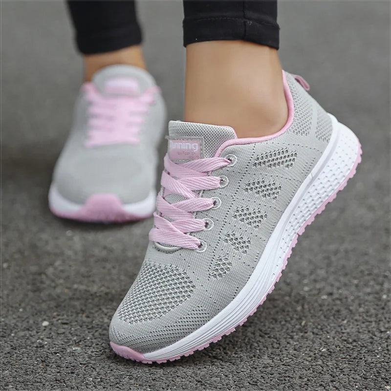 White Sneakers for Women – Breathable Mesh Casual Sneakers, Lightweight Vulcanized Gym Shoes 4