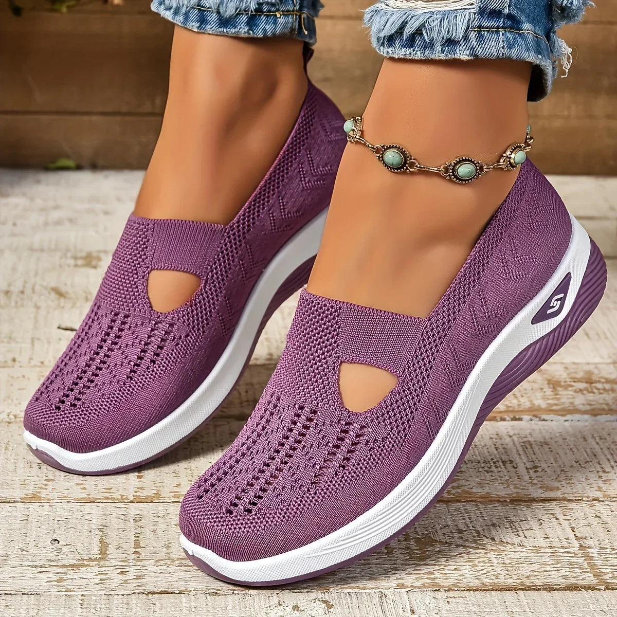 Women's Breathable Orthopedic Sneakers - Non-Slip Slip-On Sneakers for Comfortable Walking - Casual Shoes for Spring and Summer 2