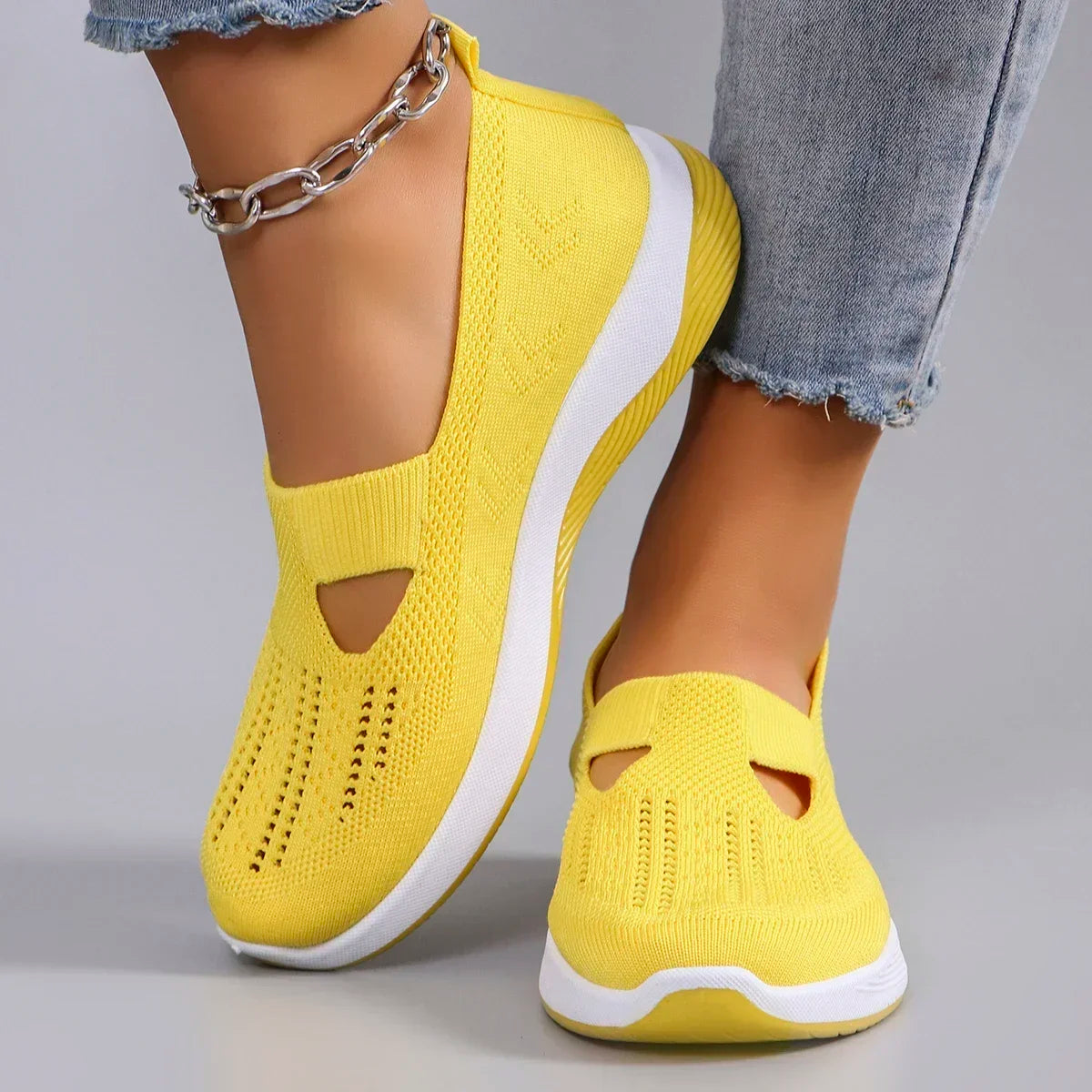 Women's Breathable Orthopedic Sneakers - Non-Slip Slip-On Sneakers for Comfortable Walking - Casual Shoes for Spring and Summer 25