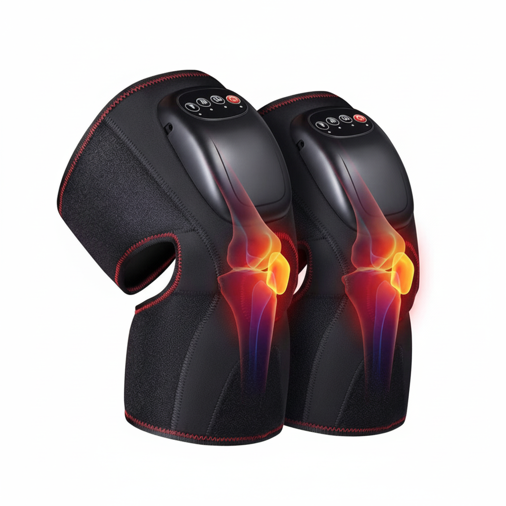 Heated Knee Massager with Air Compression – Adjustable Size, 3 Massage Modes, Auto Shutoff Align Body Relief