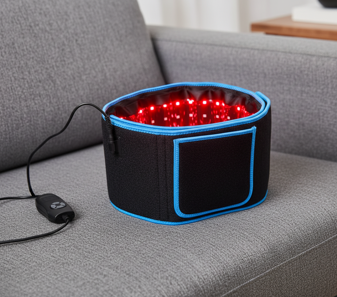 Red Light Belt – Adjustable Fit, Rechargeable, Home Use with Red and Near-Infrared Light Align Body Relief