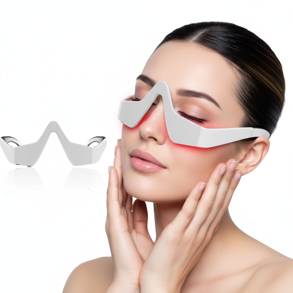 Heated Eye Massager Mask with EMS and Red Light – Relaxing Eye Care Device with Customizable Modes Align Body Relief