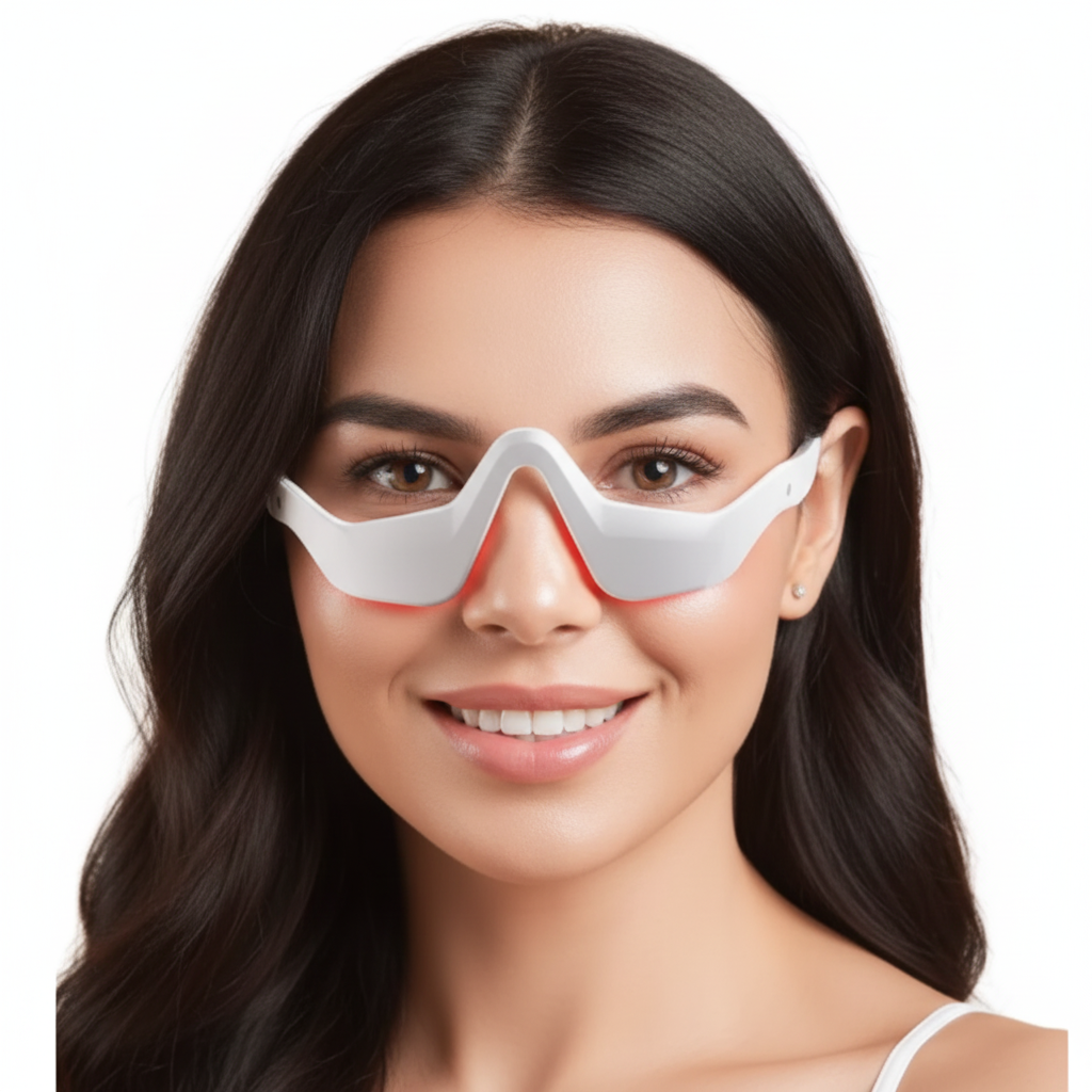 Heated Eye Massager Mask with EMS and Red Light – Relaxing Eye Care Device with Customizable Modes Align Body Relief