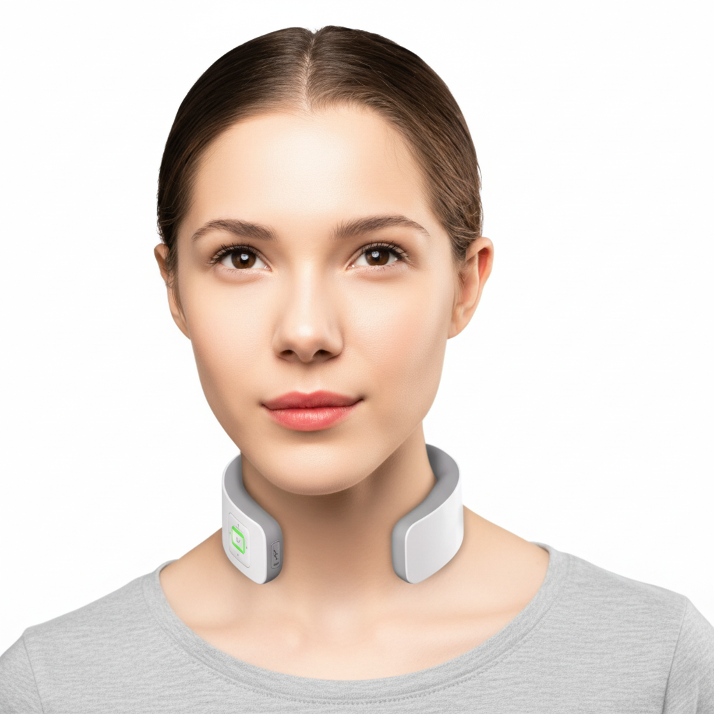 Wearable Neck Massager with Heat – Shiatsu Neck and Shoulder Massager, Portable with EMS Technology and Remote Control Align Body Relief