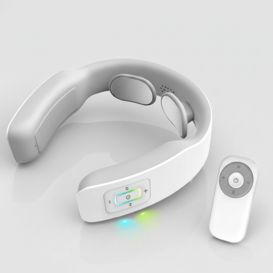 Wearable Neck Massager with Heat – Shiatsu Neck and Shoulder Massager, Portable with EMS Technology and Remote Control Align Body Relief