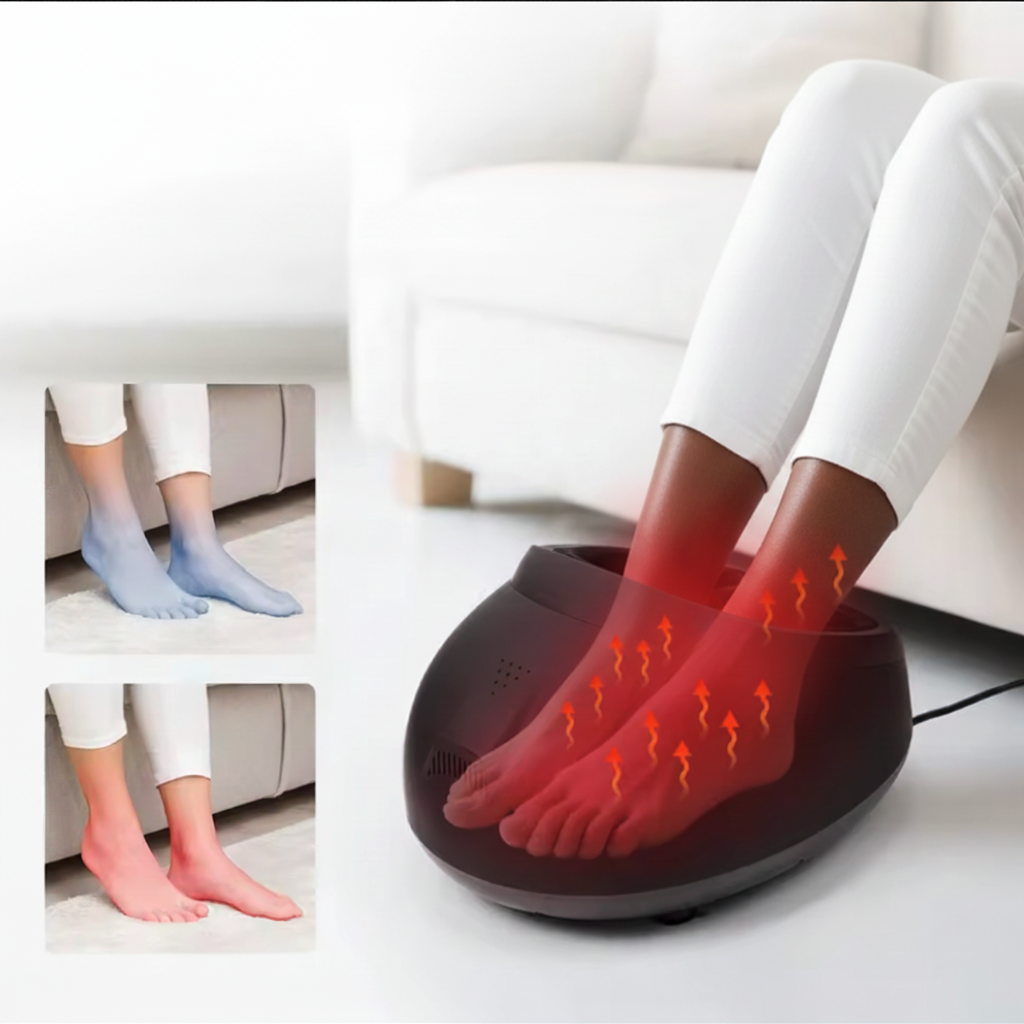 Shiatsu Foot Massager with Adjustable Knead and Air Compression, Soothing Heat Function for Relaxation Align Body Relief