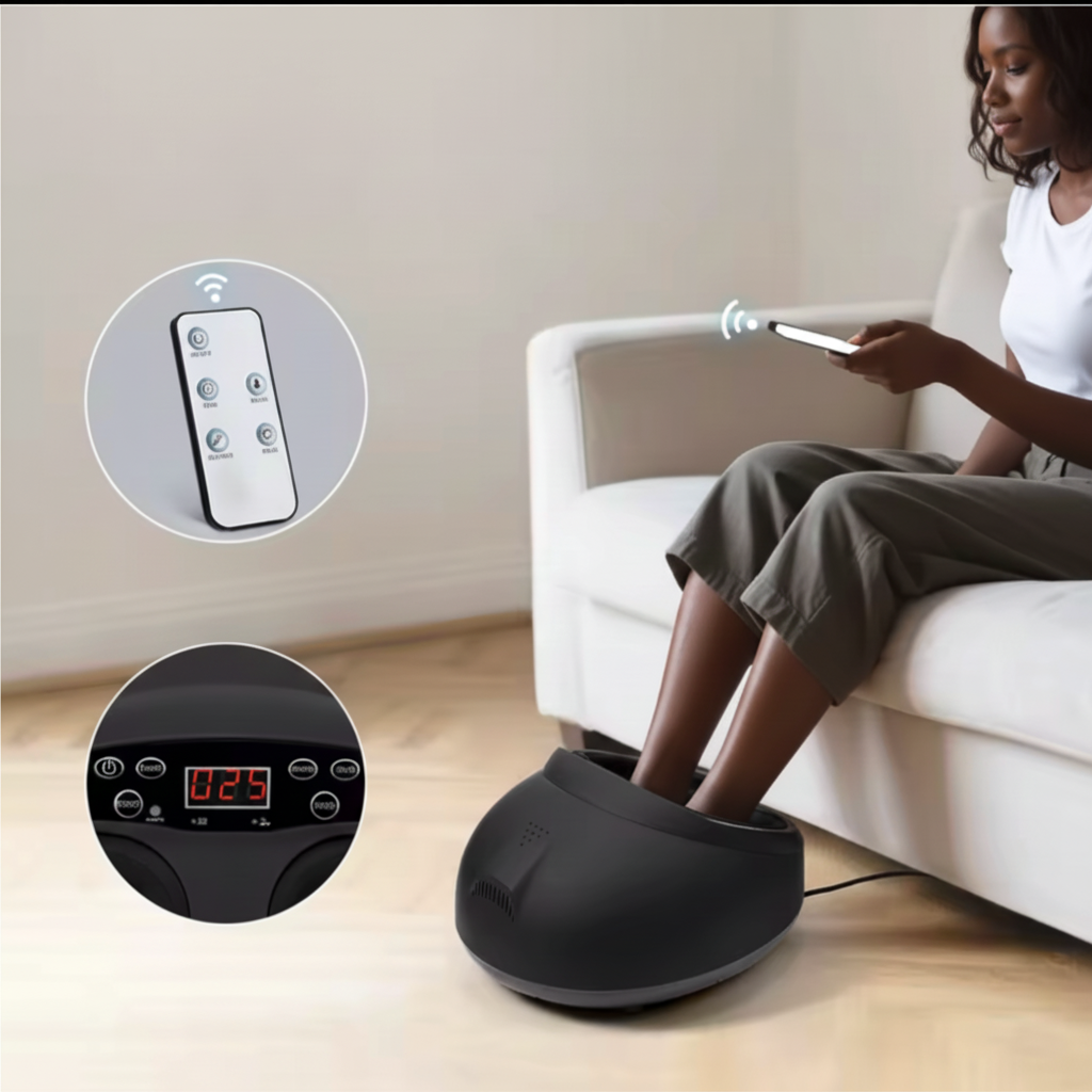 Shiatsu Foot Massager with Adjustable Knead and Air Compression, Soothing Heat Function for Relaxation Align Body Relief