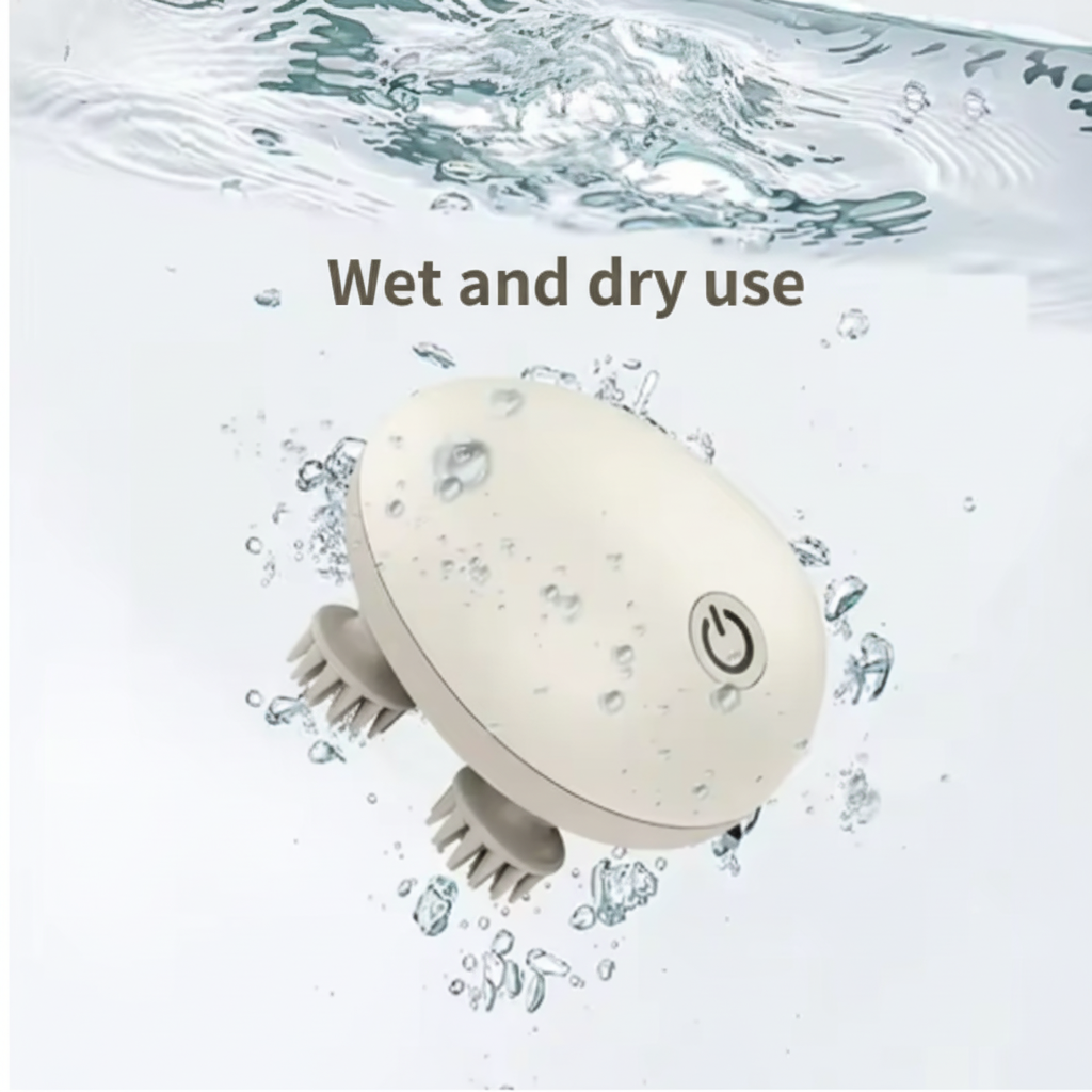 Head and Scalp Massager – Cordless, Rechargeable with 3 Modes and 96 Silicone Nodes Align Body Relief