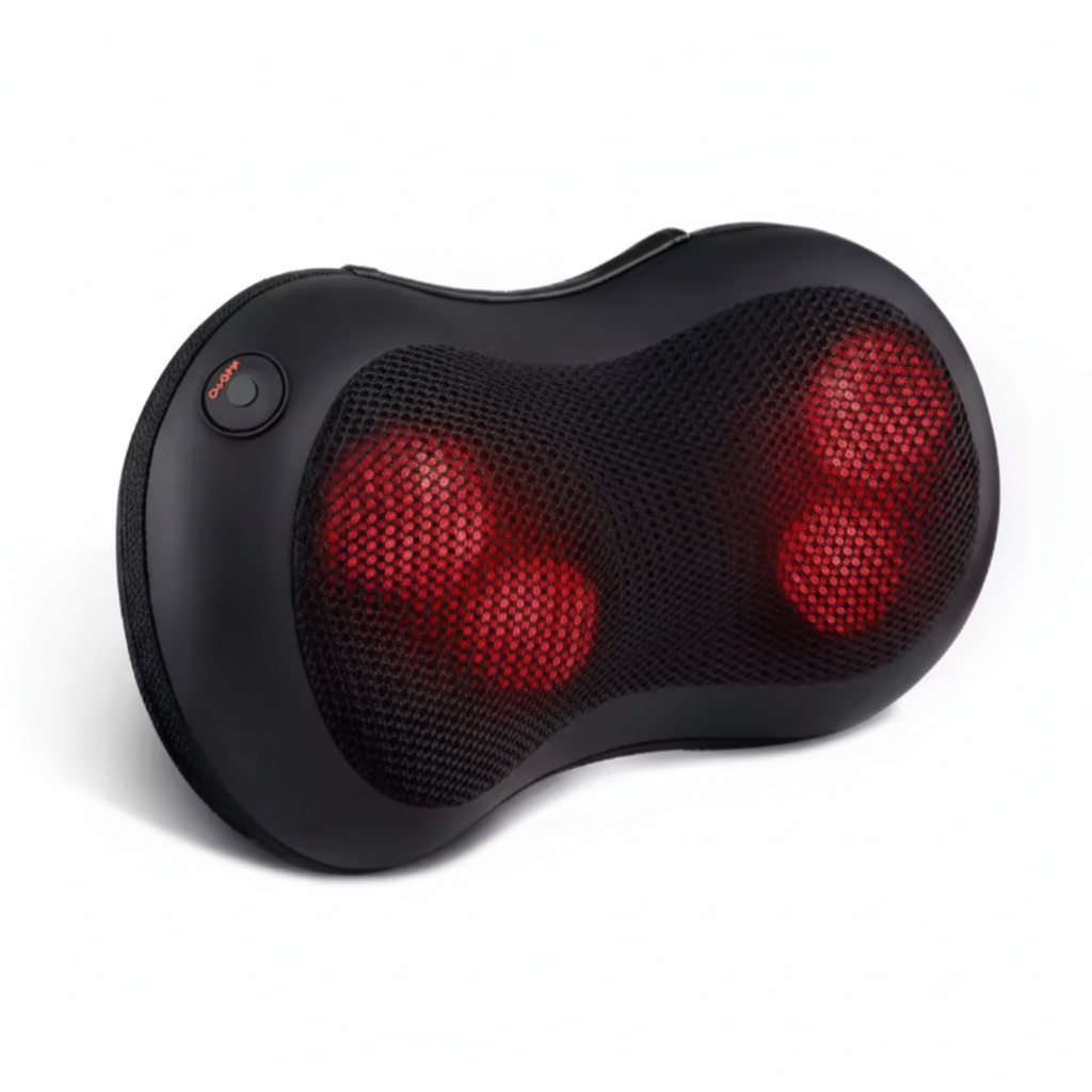 Shiatsu Neck & Back Massager Pillow with Heat – Portable, 15-Min Timer, Full-Body Comfort Align Body Relief