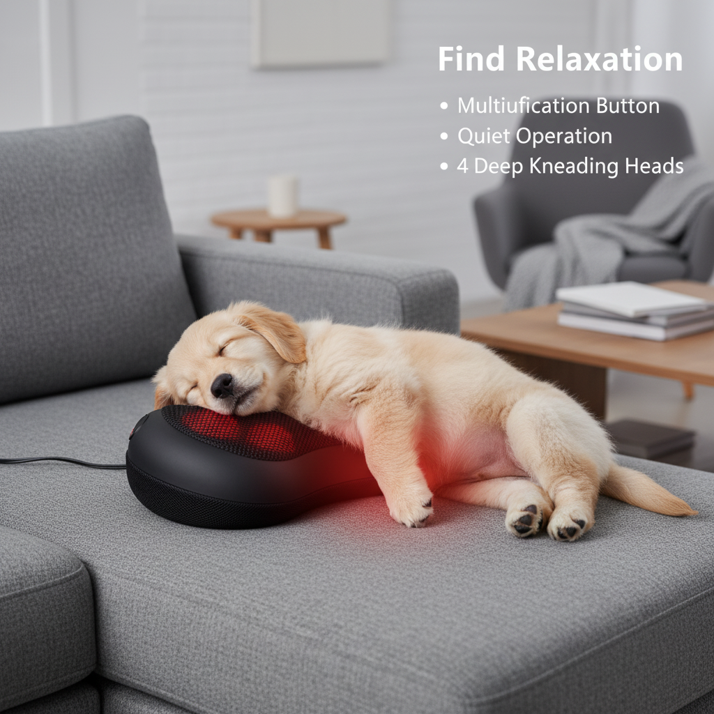 Shiatsu Neck & Back Massager Pillow with Heat – Portable, 15-Min Timer, Full-Body Comfort Align Body Relief