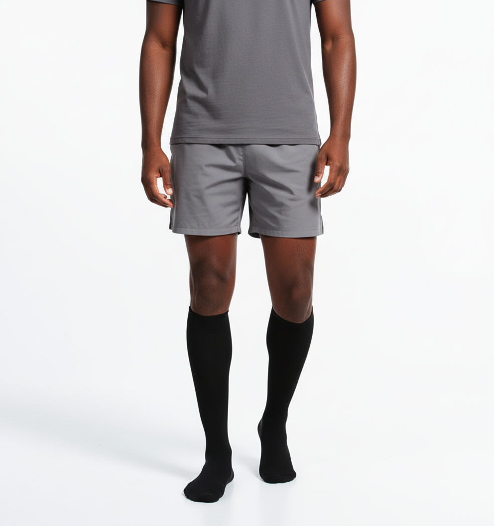 Black Over-the-Calf Compression Socks for Men – Graduated Support, Moisture-Wicking, Enhanced Performance Align Body Relief