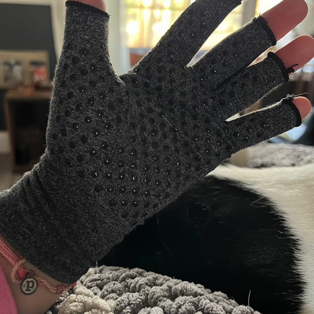 Compression Gloves for Hand Support – Fingerless Design with Breathable Material for All-Day Comfort Align Body Relief