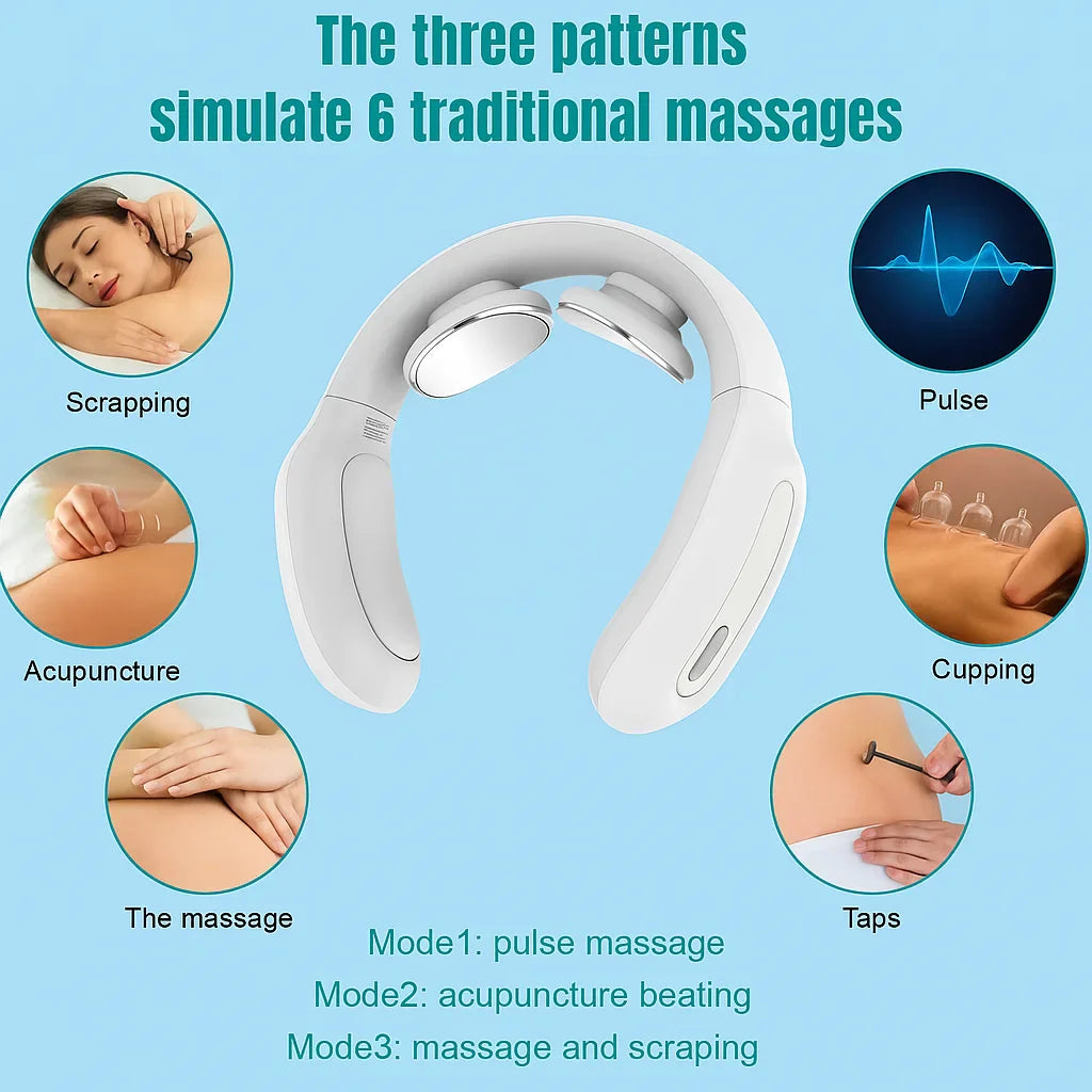 Electric Neck Massager – 15 Intensity Levels, 3 Modes, Rechargeable with Remote Control Align Body Relief