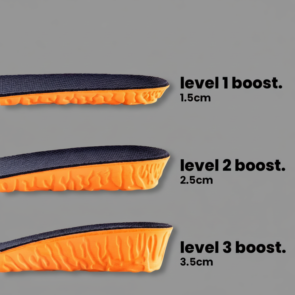 Invisible Height Increase Insoles – Adjustable Shoe Inserts with Premium Memory Foam Align Body Relief