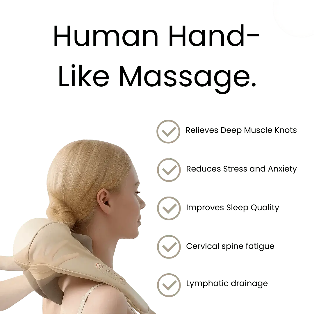 Elite Neck & Shoulder Massager – Cordless, Rechargeable with Heat and Multiple Intensity Levels Align Body Relief